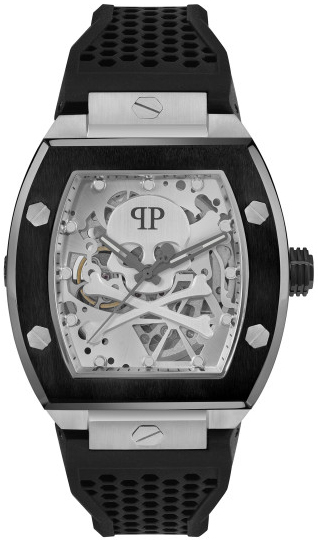 Philipp Plein Herreklokke PWBAA2023 The Skeleton Sølvfarget/Gummi