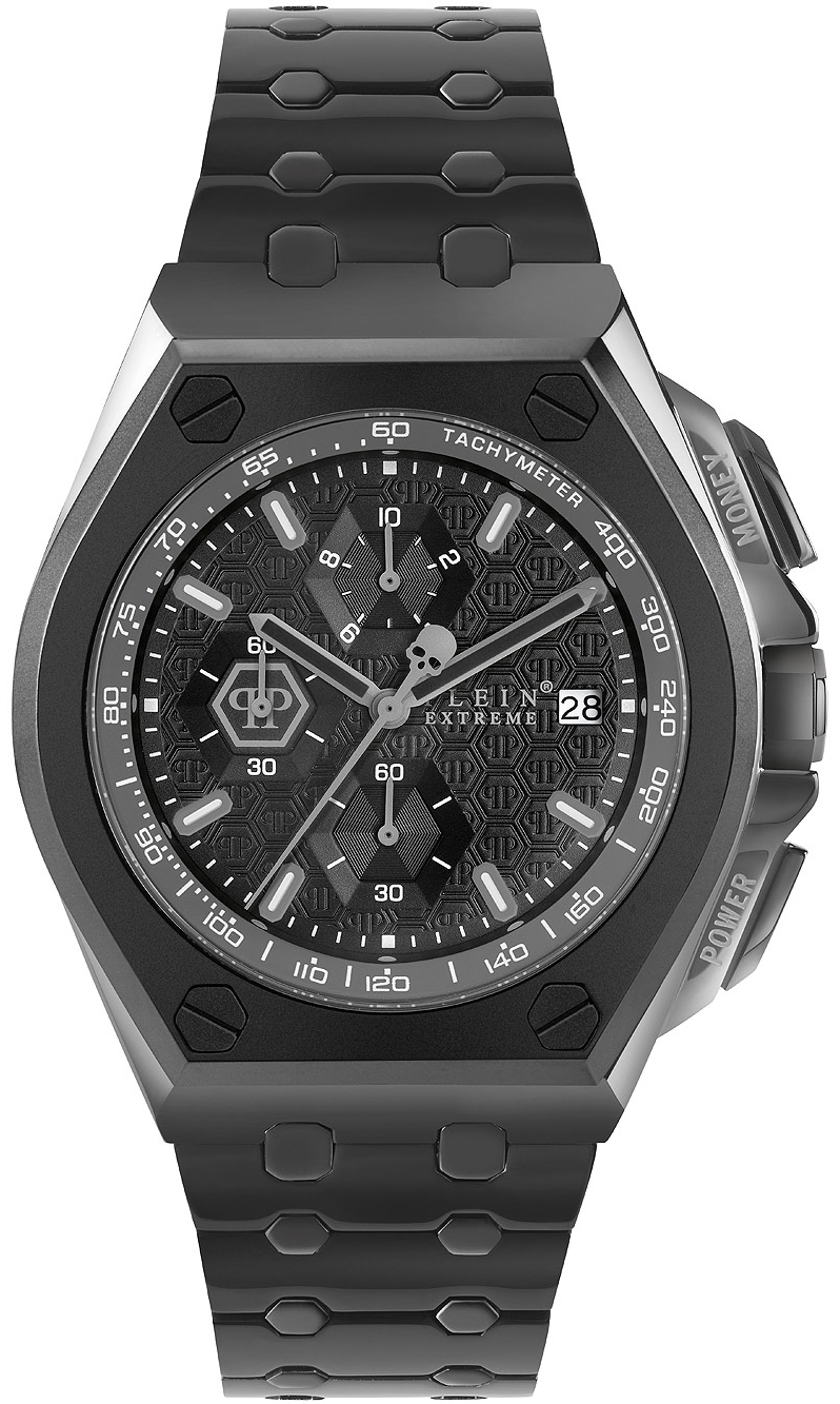 Philipp Plein Herreklokke PWGAA0921 Plein Extreme Sort/Stål Ø44 mm