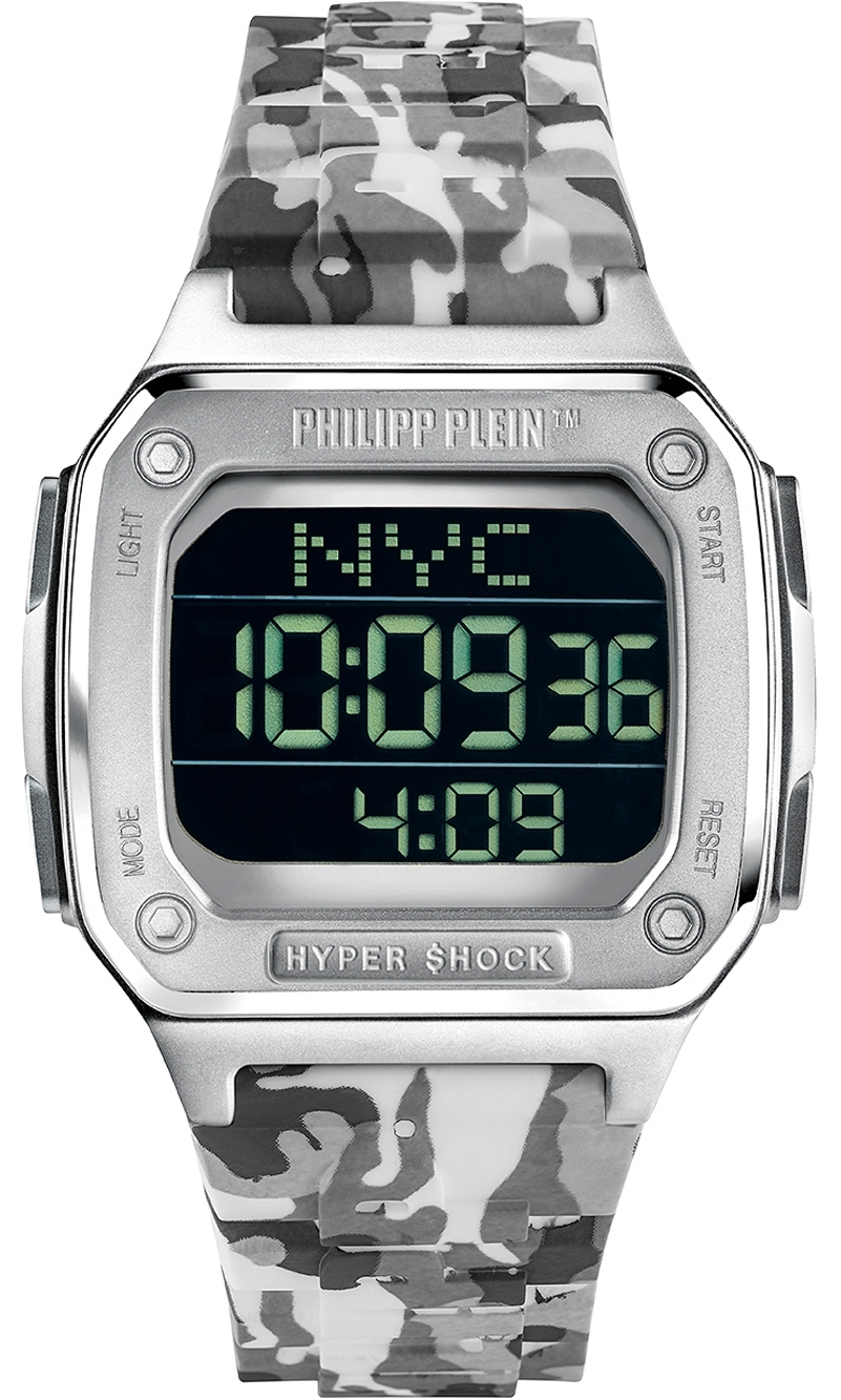 Philipp Plein PWHAA1522 Hyper Shock Sort/Gummi Ø44 mm