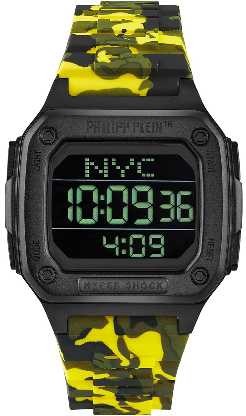 Philipp Plein PWHAA1722 Hyper Shock Sort/Gummi Ø44 mm