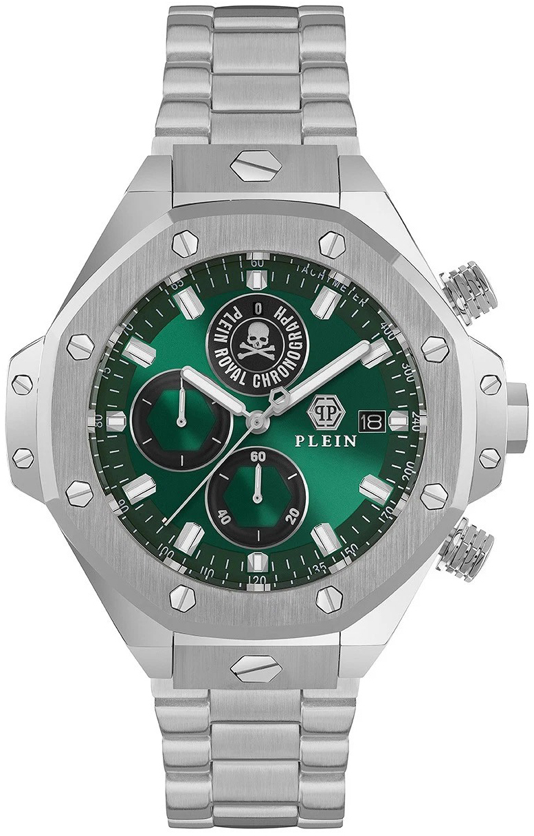 Philipp Plein Herreklokke PWLFA0425 Newness Grønn/Stål Ø45 mm