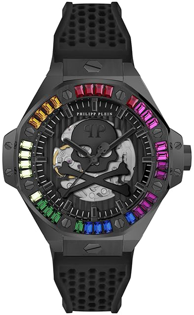 Philipp Plein Herreklokke PWPFA0424 The Skeleton Sort/Gummi Ø46 mm