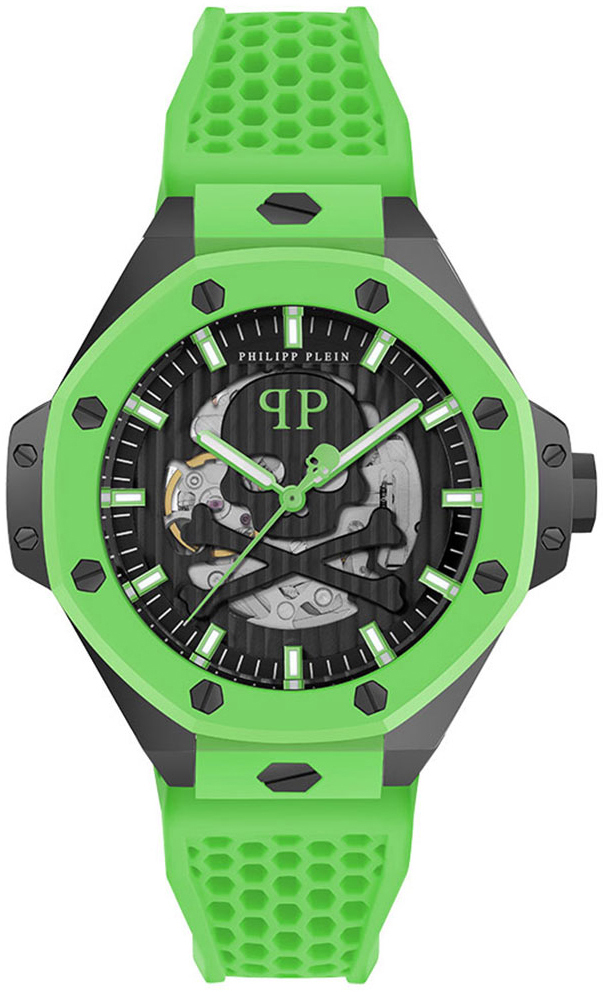 Philipp Plein Herreklokke PWPFA0624 The Skeleton Sort/Gummi Ø46 mm