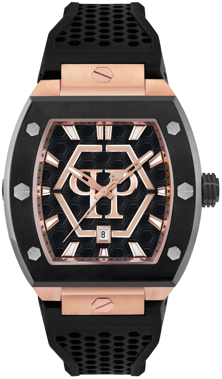 Philipp Plein Herreklokke PWPUA0124 The Hexagon Sort/Gummi