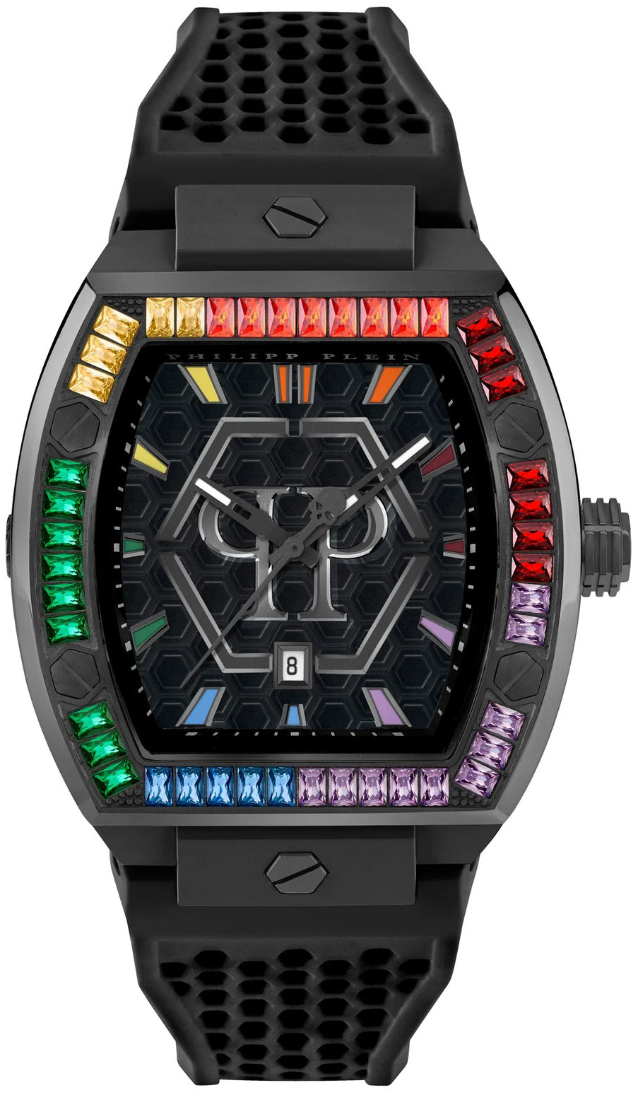 Philipp Plein Herreklokke PWPUA0324 The Hexagon Sort/Gummi