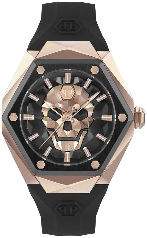 Philipp Plein Herreklokke PWPWA0224 The Skull Sort/Gummi