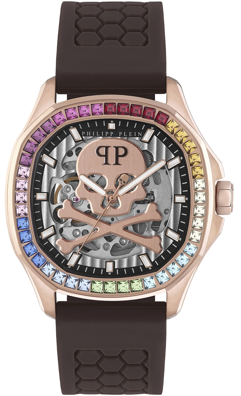 Philipp Plein Herreklokke PWRAA0623 High-Conic Rosegullfarget/Gummi