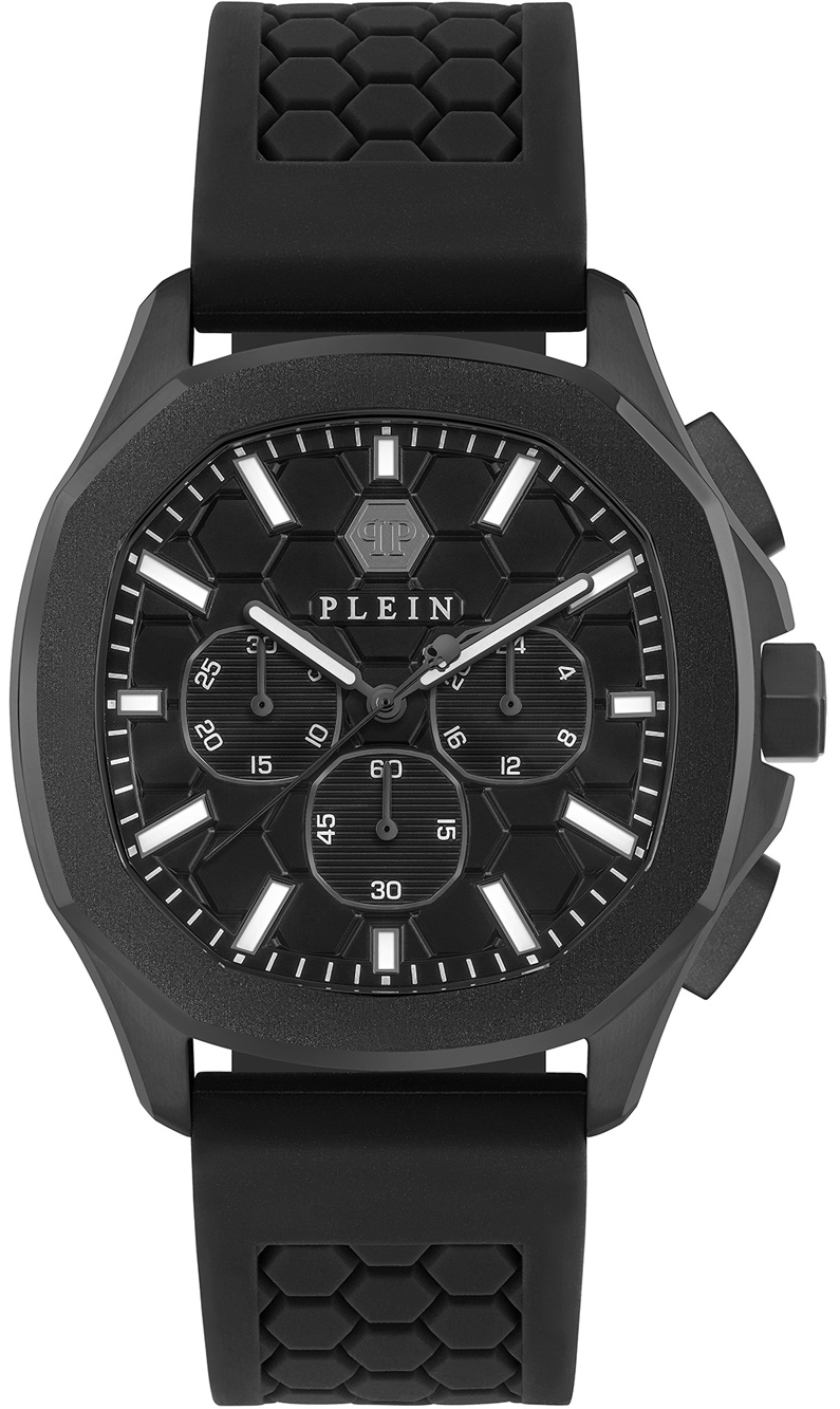 Philipp Plein Herreklokke PWSAA0823 High-Conic Sort/Gummi Ø44 mm