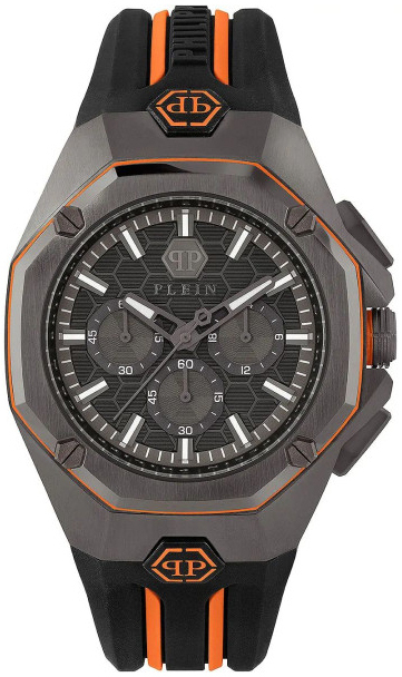 Philipp Plein Herreklokke PWTBA0523 Octagon Grå/Gummi Ø44 mm