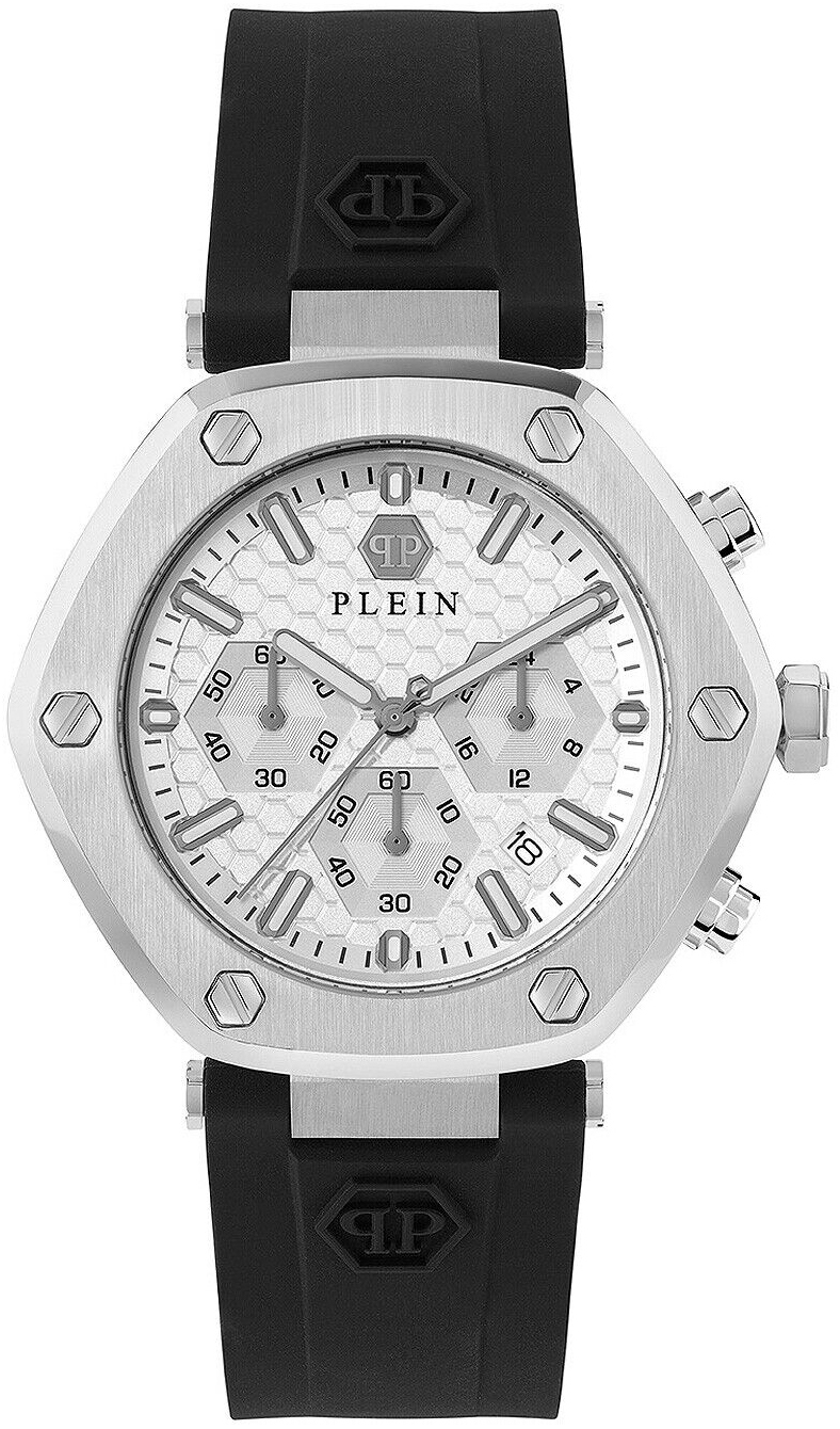 Philipp Plein PWZBA0123 The Hexagon Hvit/Gummi Ø42 mm