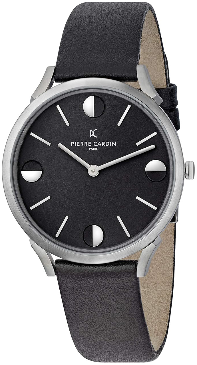 Pierre Cardin Herreklokke CPI.2010 Pigalle Plissee Sort/Lær Ø40 mm
