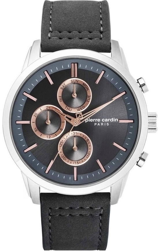 Pierre Cardin Herreklokke PC902741F05 Champerret Grå/Lær Ø46 mm
