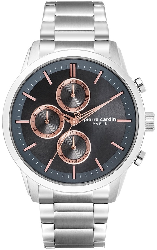 Pierre Cardin Herreklokke PC902741F07 Champerret Sort/Stål Ø46 mm