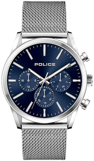 Police Herreklokke P15599JS03MM Patriot Blå/Stål Ø44 mm