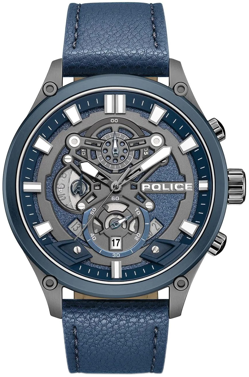 Police Herreklokke PEWGC0054206 Wadden Blå/Lær Ø46 mm