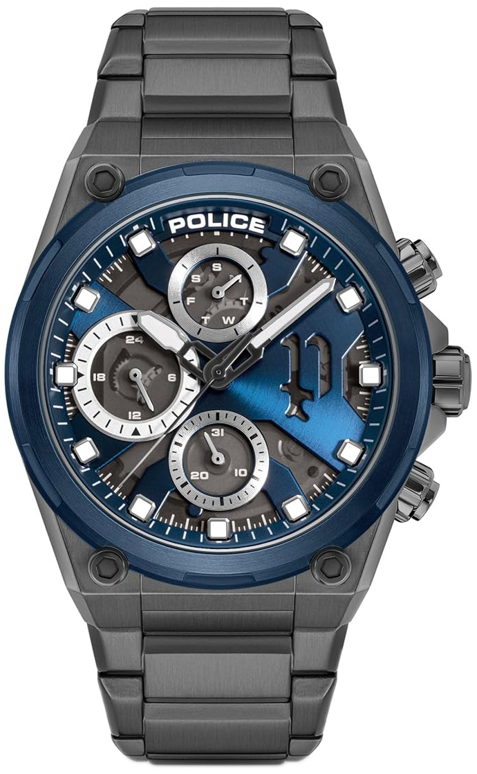 Police Herreklokke PEWGK2239107 Airflow Blå/Stål Ø43 mm