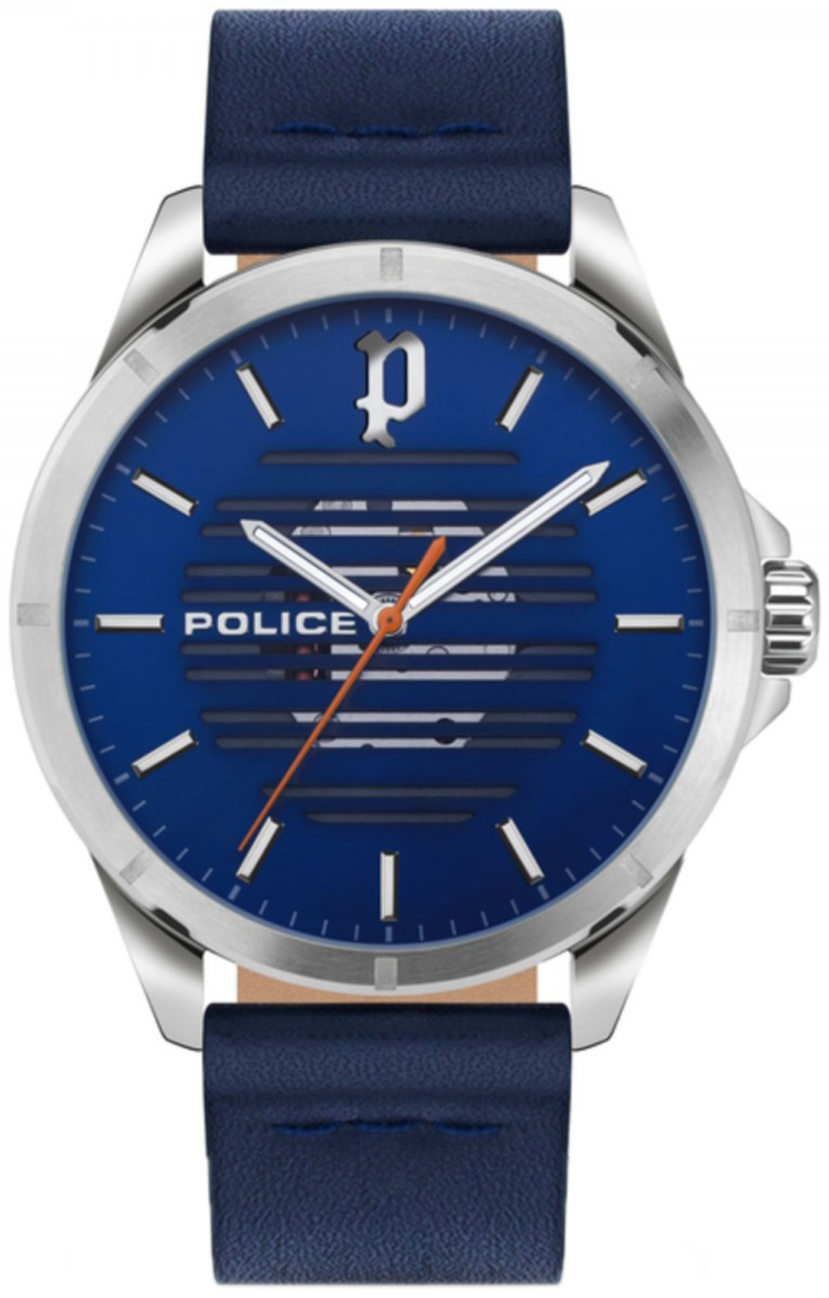 Police Herreklokke PEWJA2204501 Barwara Blå/Lær Ø45 mm