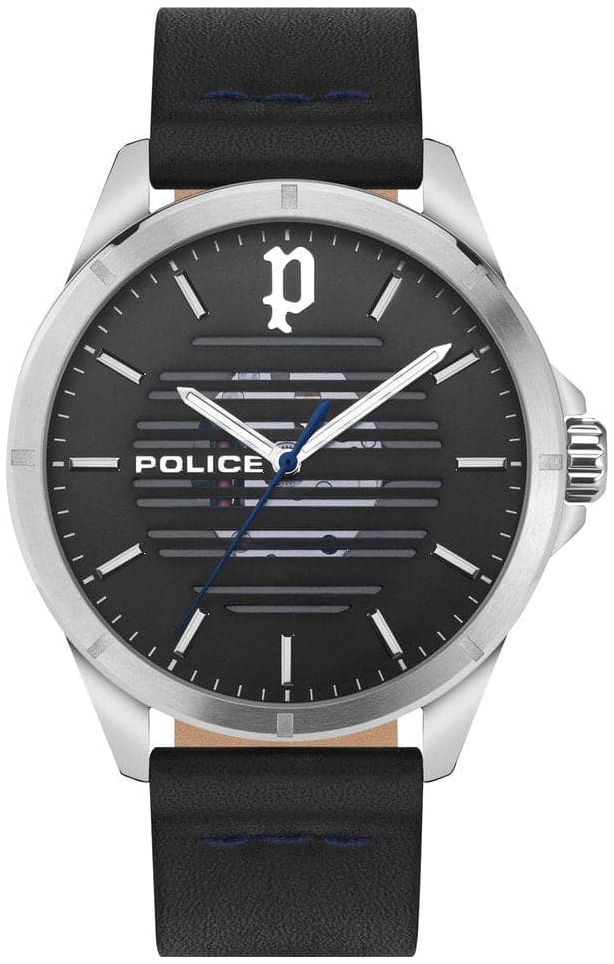 Police Herreklokke PEWJA2204502 Barwara Sort/Lær Ø45 mm