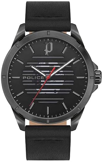 Police Herreklokke PEWJA2204503 Barwara Sort/Lær Ø45 mm
