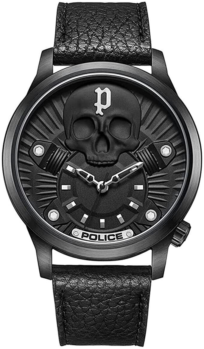Police Herreklokke PEWJA2227701 Jet Sort/Lær Ø44 mm