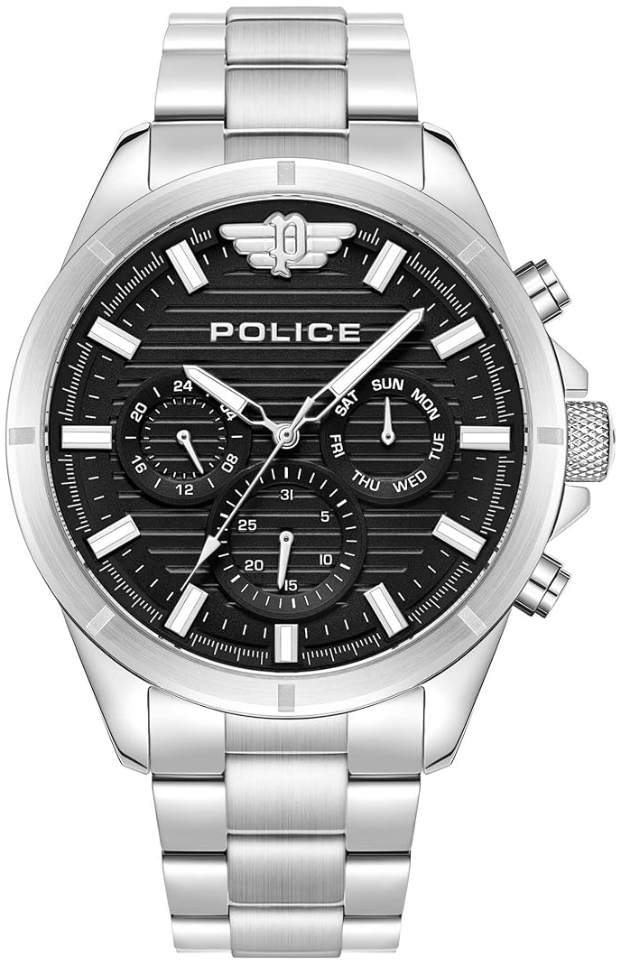 Police Herreklokke PEWJK2227806 Malawi Sort/Stål Ø45 mm