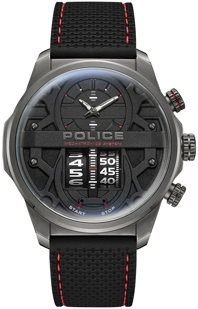 Police Herreklokke PEWJM0006505 Rotorcrom Sort/Gummi Ø44 mm