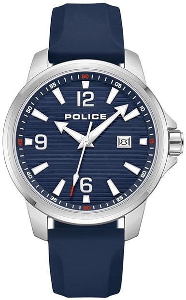 Police Herreklokke PEWJN0020901 Mensor Blå/Gummi Ø44 mm