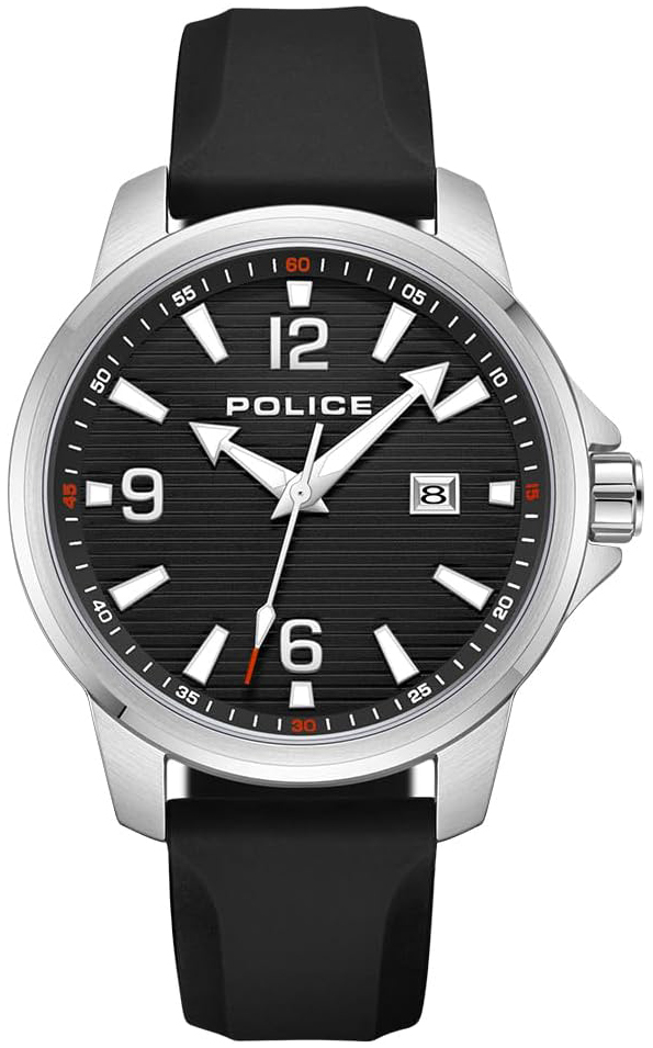 Police Herreklokke PEWJN0020903 Mensor Sort/Gummi Ø44 mm