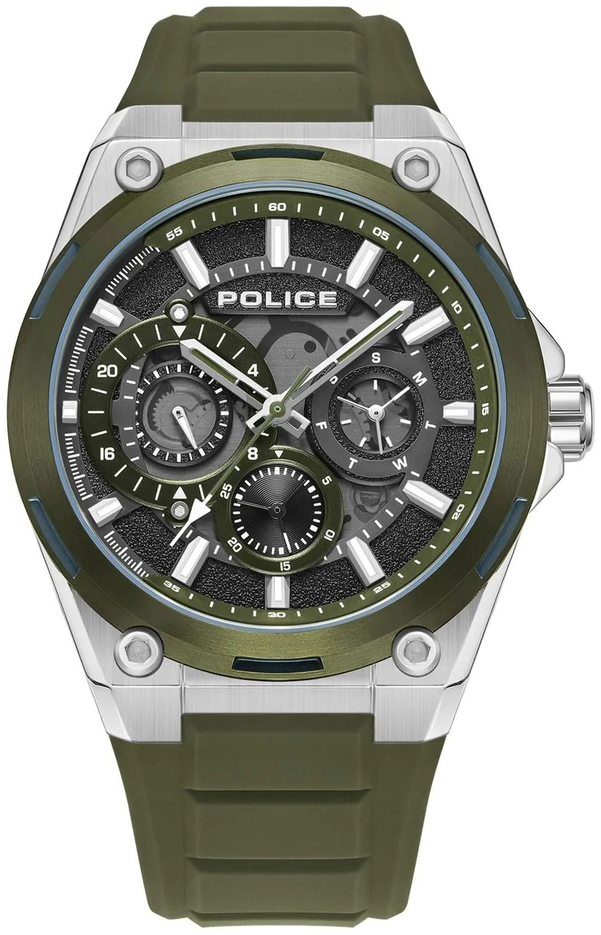 Police Herreklokke PEWJQ2203242 Salkantay Sort/Gummi Ø45 mm