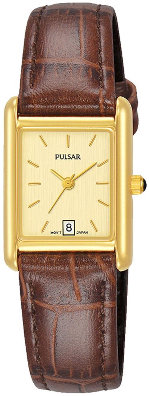Pulsar Classic Dameklokke PH7486X1 Gulltonet/Lær