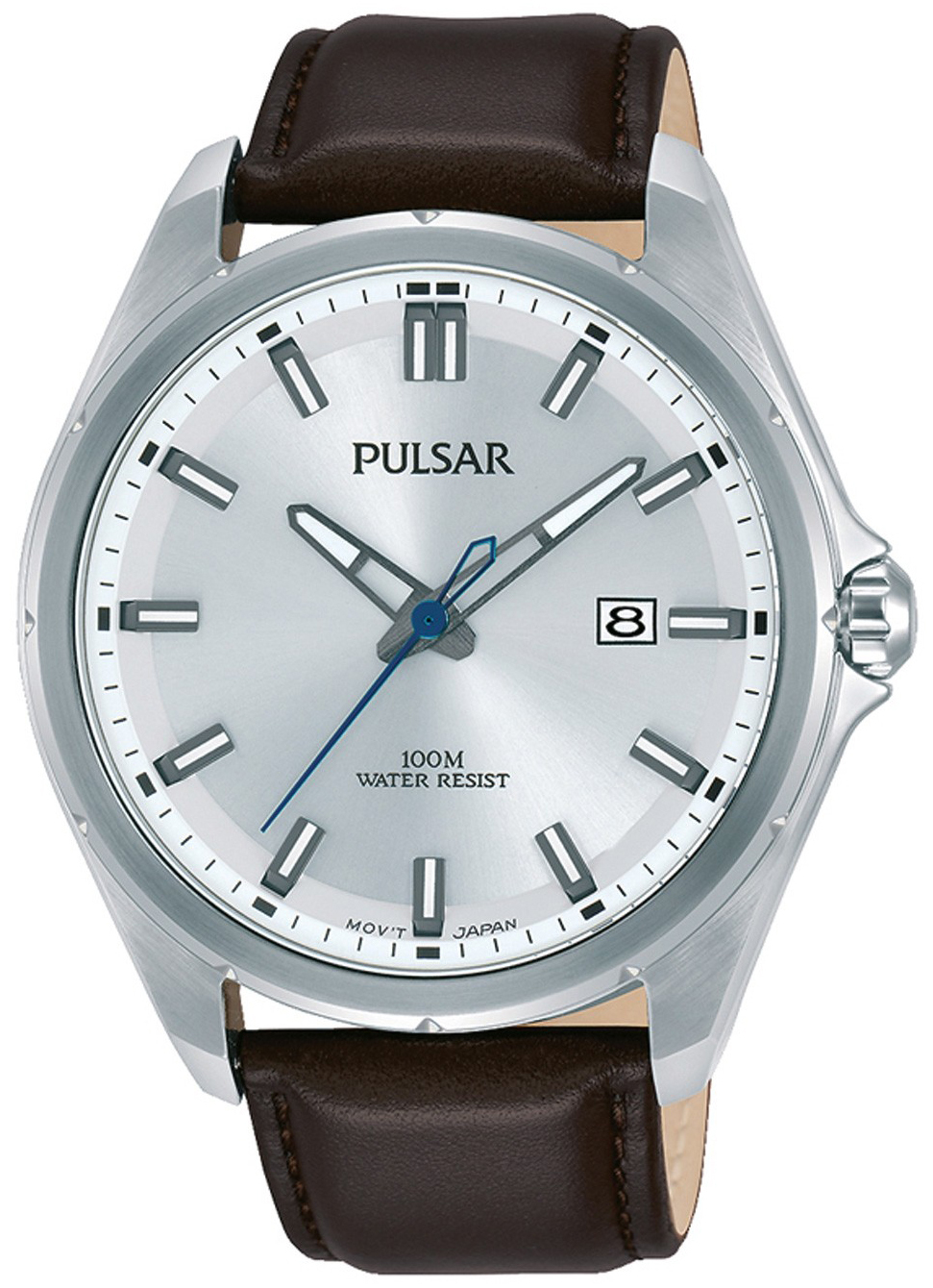 Pulsar 99999 Herreklokke PS9553X1 Sølvfarget/Lær Ø44 mm - Pulsar