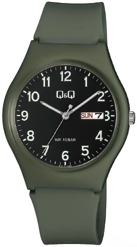 Q&Q Herreklokke A212J008Y Classic Sort/Gummi Ø38 mm