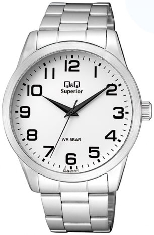 Q&Q Herreklokke C23A-007VY Classic Hvit/Stål Ø44 mm