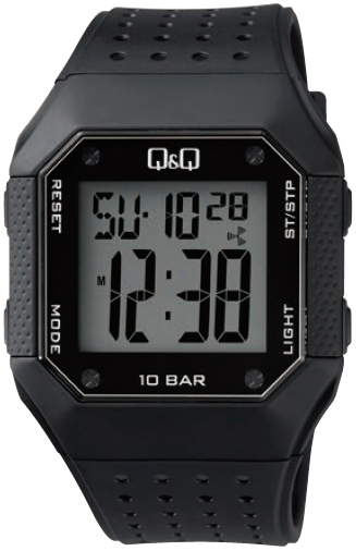 Q&Q Herreklokke M158J001Y Classic LCD/Resinplast 40x43 mm