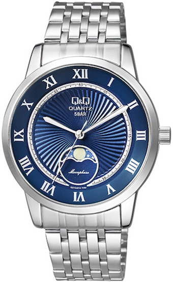 Q&Q Herreklokke QZ10J218Y Classic Blå/Stål Ø40 mm