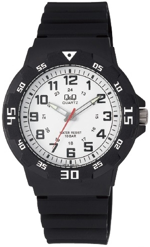 Q&Q Herreklokke VR18J003Y Classic Hvit/Gummi Ø43 mm