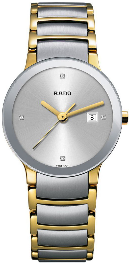 Rado Centrix Dameklokke R30932713 Sølvfarget/Gulltonet stål Ø28 mm