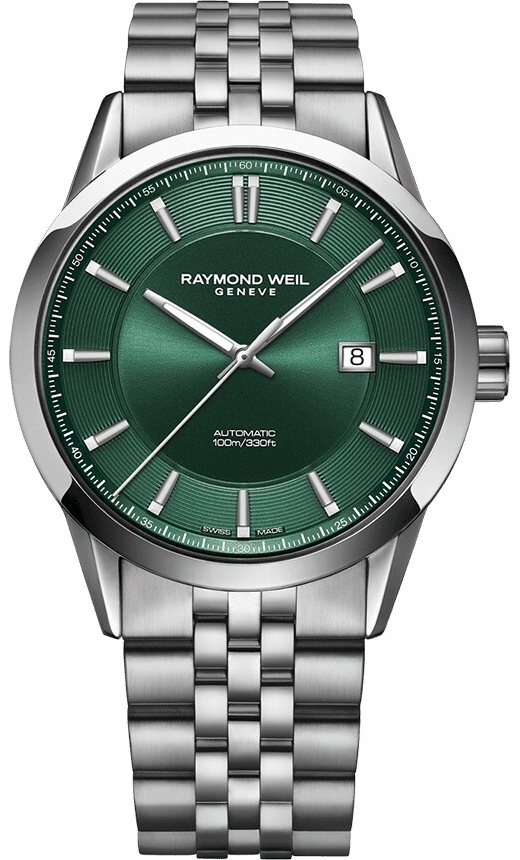 Raymond Weil Herreklokke 2731-ST-52001 Freelancer Grønn/Stål Ø42 mm