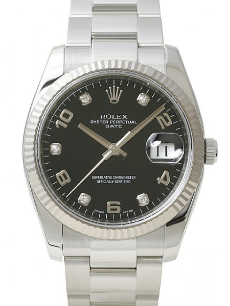 Rolex Perpetual Date Herreklokke 115234-0011 Sort/Stål Ø34 mm
