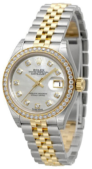 Rolex Lady-Datejust 28 Dameklokke 279383RBR-0019 Hvit/18 karat gult - Rolex