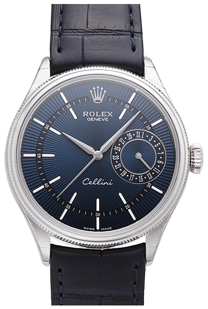 Rolex Cellini Date Herreklokke 50519-0011 Blå/Lær Ø39 mm