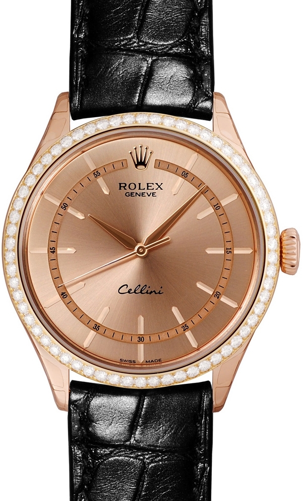Rolex Cellini Time Herreklokke 50705RBR-0010 Champagnefarget/Lær