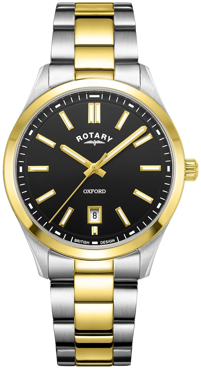 Rotary Herreklokke GB05521/04 Contemporary Sort/Gulltonet stål Ø40