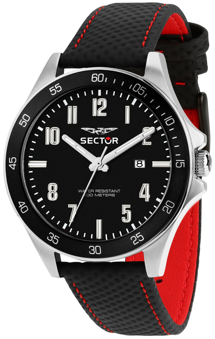 Sector 230 Herreklokke R3251161060 Sort/Lær Ø43 mm