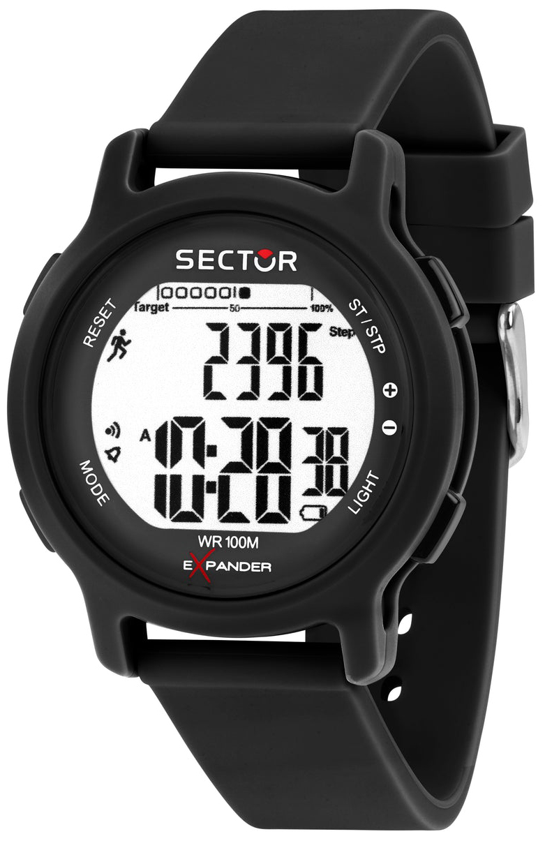 Sector Herreklokke R3251191001 Ex-27 LCD/Gummi Ø43 mm