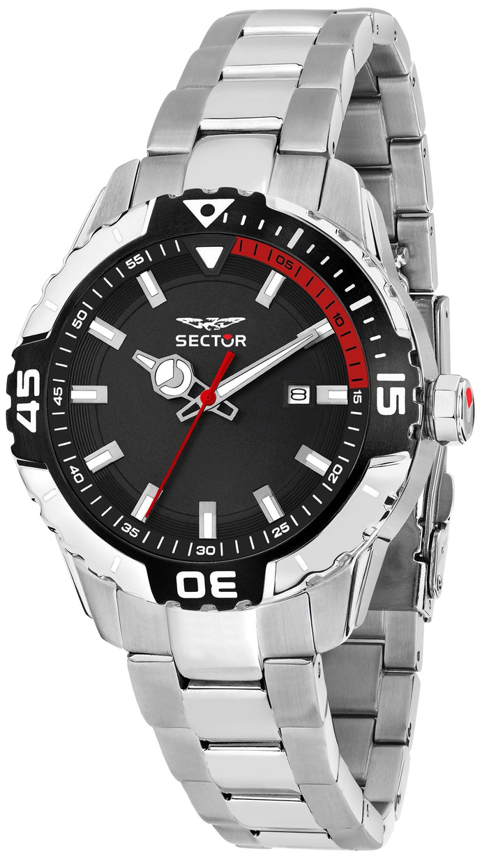 Sector Herreklokke R3253135001 Legend Sort/Stål Ø42 mm