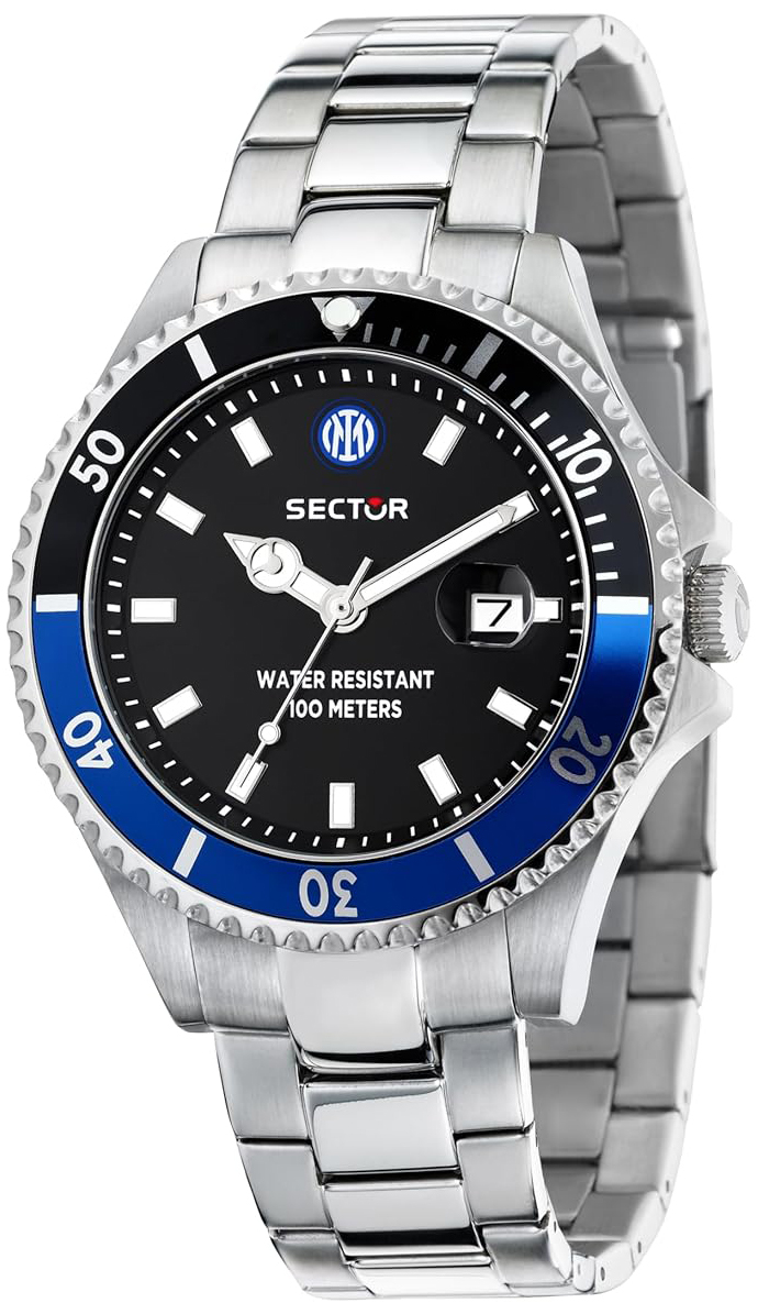 Sector 230 Herreklokke R3253161062 Sort/Stål Ø43 mm