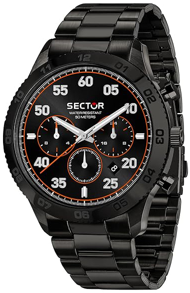 Sector 270 Herreklokke R3253578031 Sort/Stål Ø45 mm