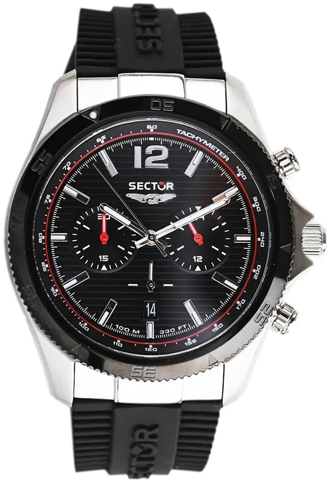 Sector 650 Herreklokke R3271631003 Sort/Gummi Ø45 mm