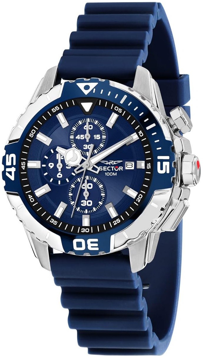 Sector Herreklokke R3271735001 Legend Blå/Gummi Ø43 mm